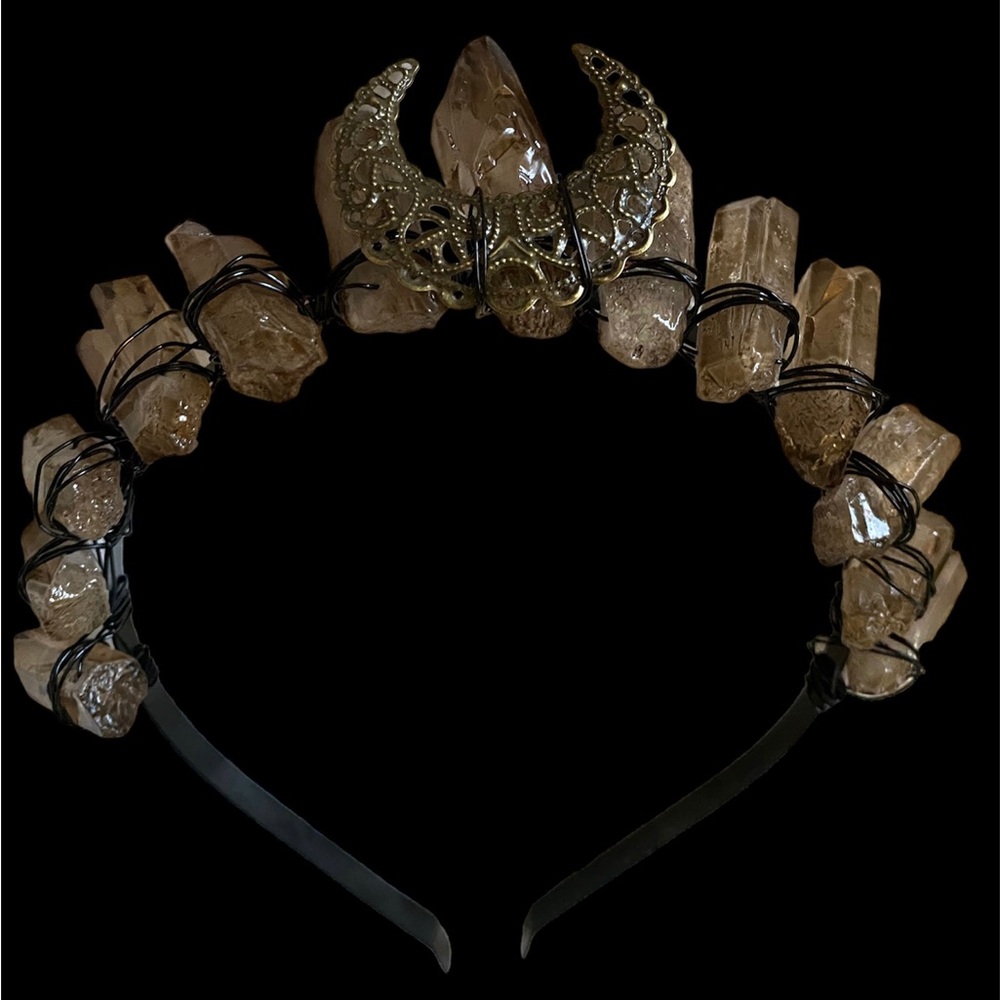 Smoky Quartz Crystal Crown / Headband